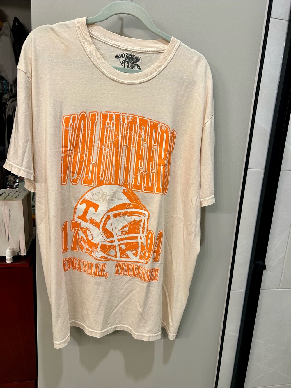 Macy's Cream Short-Sleeve Tee with Orange Volunteers Graphic